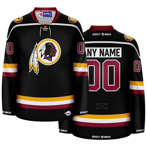 Washington Redskins Black Hockey Jersey - 1983 Throwback - COMBINED