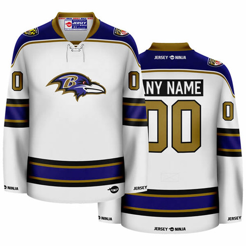 Baltimore Ravens White Hockey Jersey - COMBINED