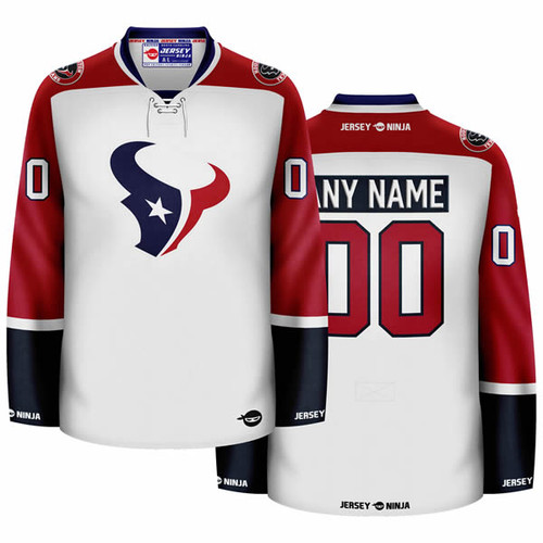 Houston Texans White Hockey Jersey - COMBINED