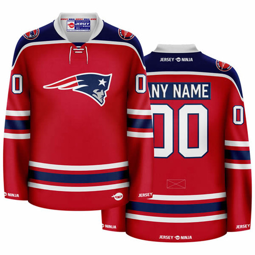 New England Patriots Red Hockey Jersey - COMBINED