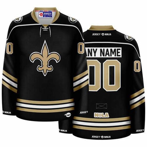 New Orleans Saints Black Hockey Jersey - COMBINED