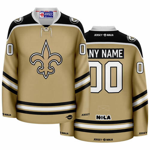 New Orleans Saints Gold Hockey Jersey - COMBINED