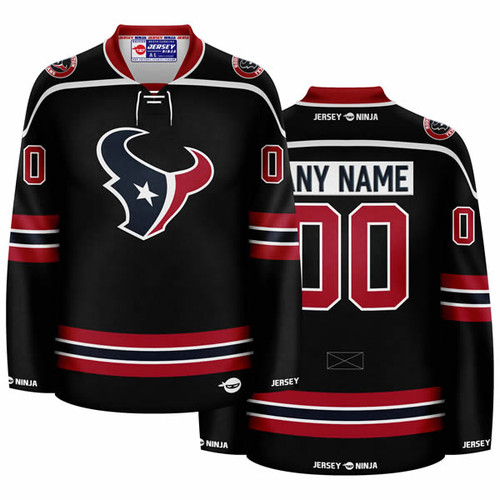 Houston Texans Black Hockey Jersey - COMBINED