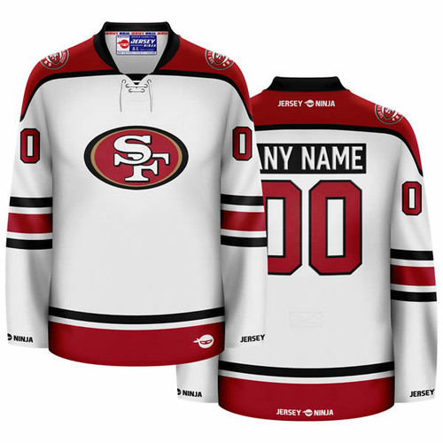 San Francisco 49ers White Hockey Jersey - COMBINED