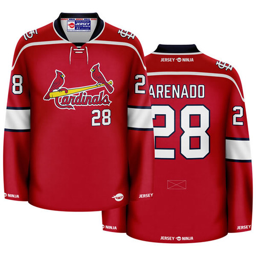 Jersey Ninja - St Louis Cardinals Red Nolan Arenado Crossover Hockey Jersey - COMBINED