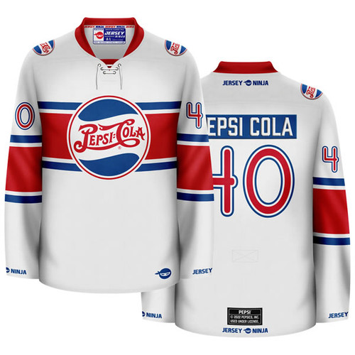 Jersey Ninja - Pepsi 1940 White Throwback Hockey Jersey - COMBINED