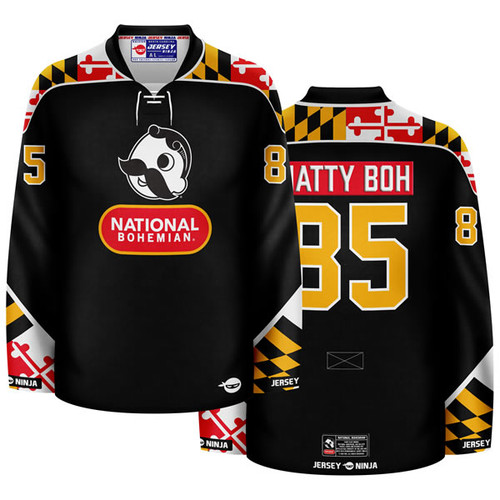 Jersey Ninja - Natty Boh Primary Black Hockey Jersey - COMBINED