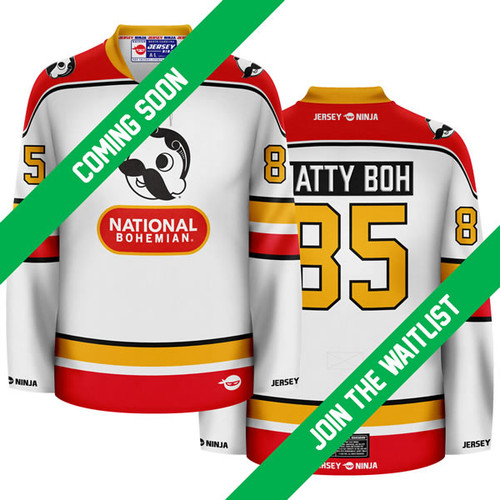 Jersey Ninja - Natty Boh Primary White Hockey Jersey - COMING SOON