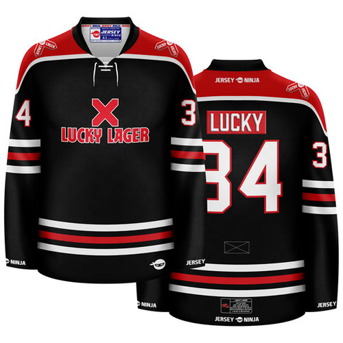 Jersey Ninja - Lucky Lager Alternate Black Hockey Jersey - COMBINED