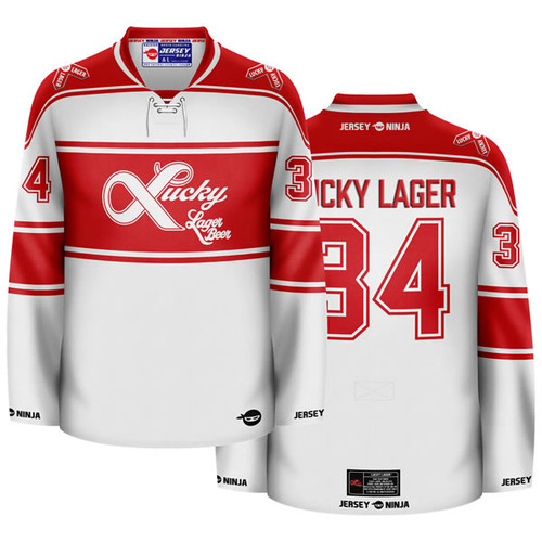 Jersey Ninja - Lucky Lager Primary Whiteout Hockey Jersey - COMBINED