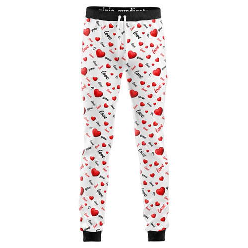 Ninja Syndicate - Valentines Day Love Collage Performance Joggers - FRONT VIEW
