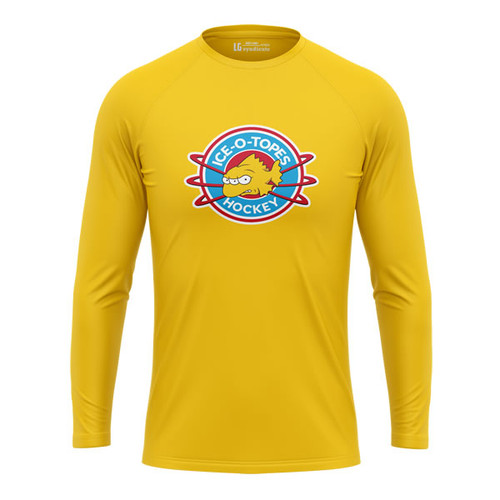 Springfield Iceotopes Yellow Long Sleeve Performance Tee - FRONT VIEW