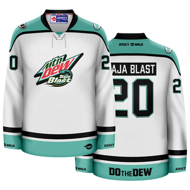 Jersey Ninja - Mountain Dew Baja Blast White Hockey Jersey