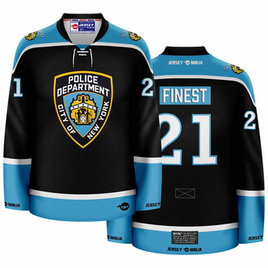 Jersey Ninja - NYPD Shield White Hockey Jersey