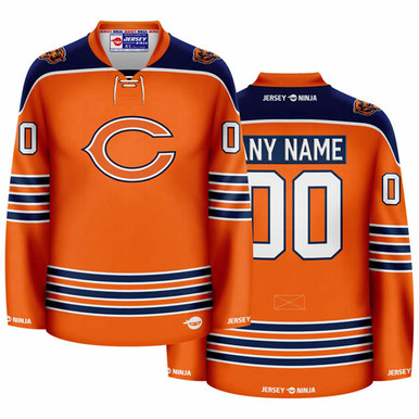 Jersey Ninja - Chicago Bears Navy Walter Payton Crossover Hockey Jersey