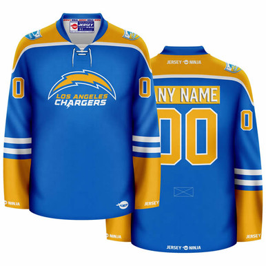 NEW Los Angeles Chargers Custom Name Hockey Jersey • Kybershop