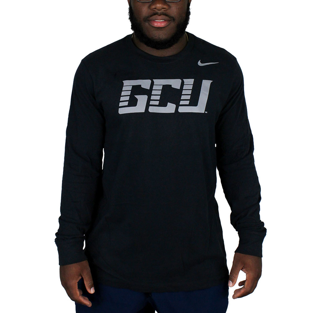 Nike Men's Black GCU Jersey Long Sleeve V-Neck Tee