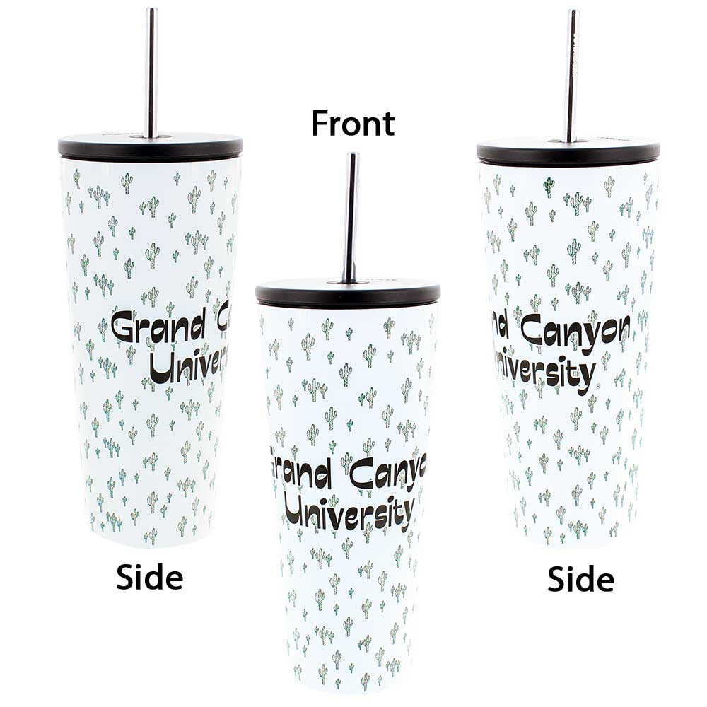 24 oz Corkcicle White Cactus Grand Canyon University Tumbler