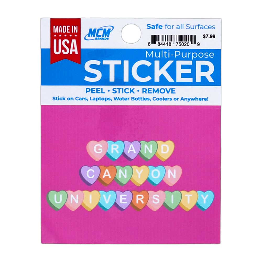Pink Gcu Pink Grand Canyon University Candy Heart Sticker
