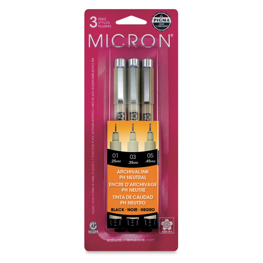 Plumamore 3個セット Pigma-Micron-Pens-Set-Of-3-