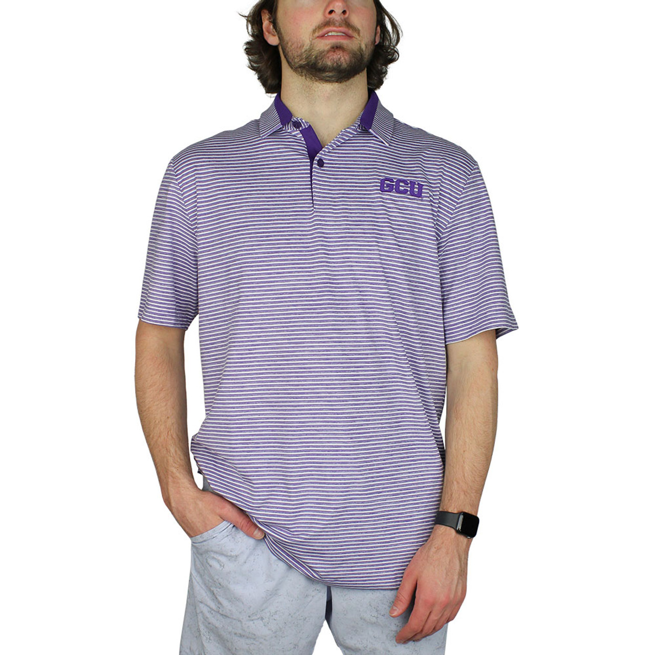 Men's Purple Pinstripe GCU Baseball Jersey