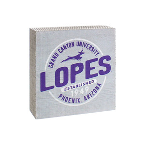 Gray Grand Canyon University Lopes Phoenix Arizona Wood Block Sign