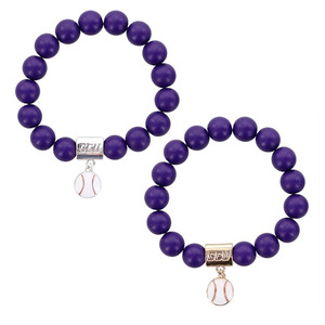 Emerson Street Purple GCU Baseball Beaded Bracelet