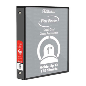 Clear View Pocket Black 1" Ring Binder