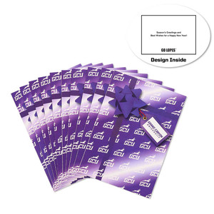 GCU Purple Present Christmas Cards - 10 Pack