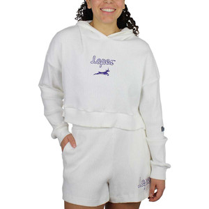 Hype and Vice Women's White Lopes Cropped Hoodie