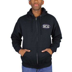 Men's Black GCU Oval Full Zip Hoodie