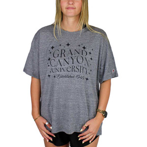 League Women's Heather Gray Grand Canyon University Oversized Tee