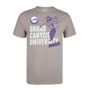 Comfort Wash Gray Grand Canyon University Golfing Grandpa Tee