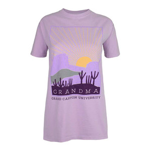 Comfort Wash Women's Lavender Grandma Grand Canyon University Sunset Tee