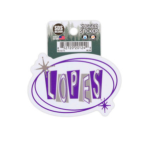 White Retro Lopes Sticker