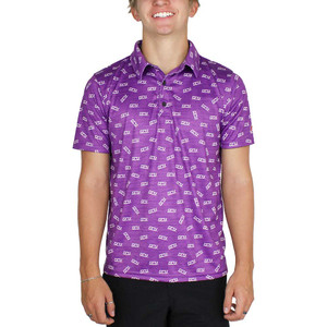 League Men's Purple GCU All Over Polo