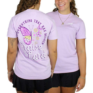Comfort Colors Women's Lavender GCU Praise the Lord Psalm 150:6 Tee