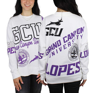Locale Women's White All-Over GCU Logo Crew