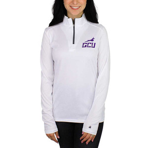 Badger Women's White GCU Running Lope 1/4 Zip
