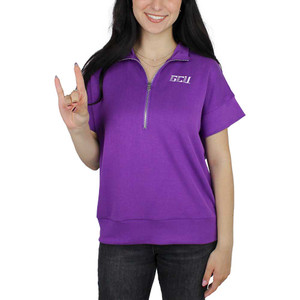 Zoozatz Women's Purple GCU Short Sleeve 1/4 Zip