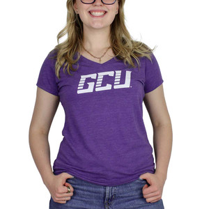 Women's Purple GCU V-Neck Tee