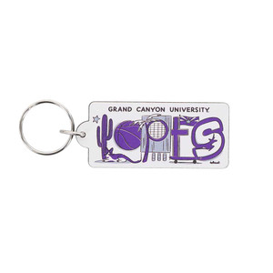 White Grand Canyon University Lopes Doodle Keychain