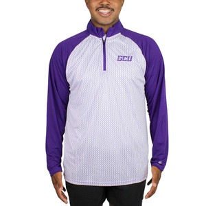 Colosseum Men's Purple and White Diamond Patter GCU 1/4 Zip