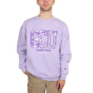 Champion Men's Lavender Grand Canyon University Logo Crew