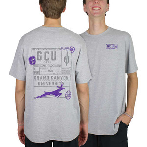 Gear Men's Gray GCU Lopes Cactus Postage Stamp Tee