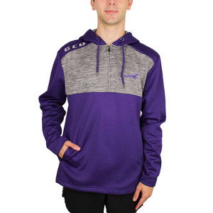 Colosseum Men's Purple and Gray GCU Running Lope 1/4 Zip Hoodie