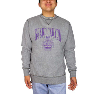 Blue 84 Men's Gray Grand Canyon University Seal Crew
