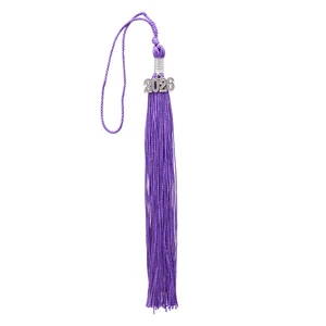 Purple Souvenir Tassel With 2026 Silver Colored Charm