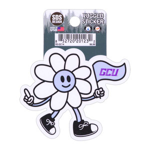 White and Lavender Daisy with GCU Flag Sticker
