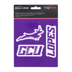 Purple and White GCU Lopes Sticker Sheet - 3 Stickers